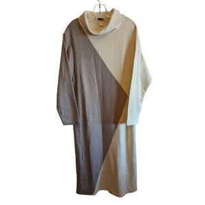 In Style Dress Womens 12 Vtg Angora Rabbit Maxi Cream Brown Geometic USA